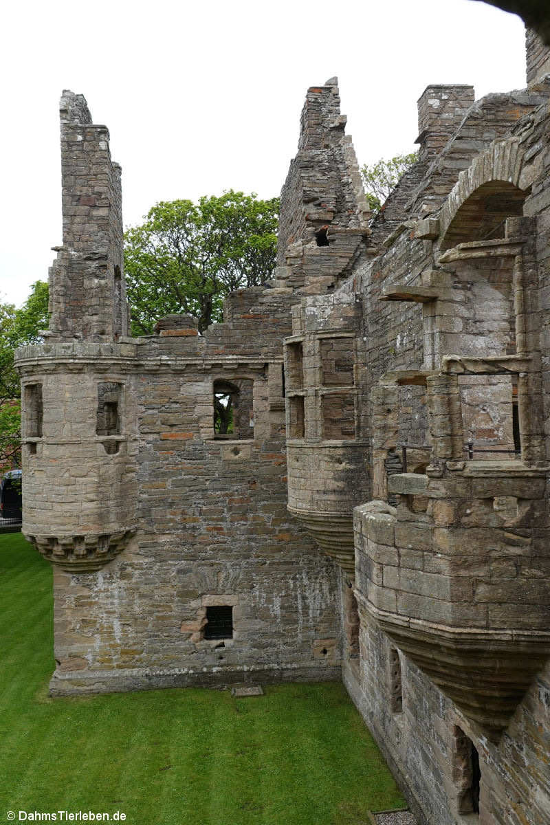 Blick aus dem Obergeschoß von Earl's Palace